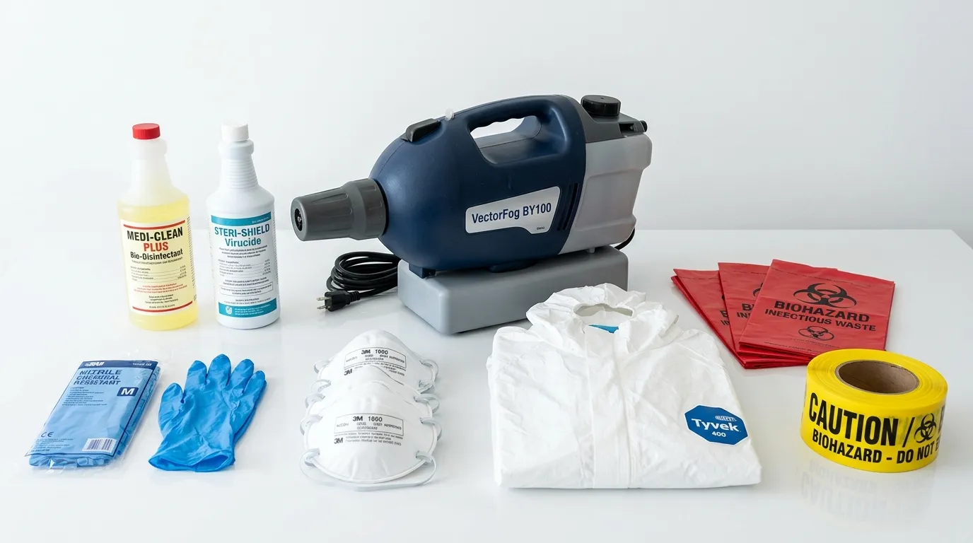 Professional biohazard remediation crew working in Bloomington